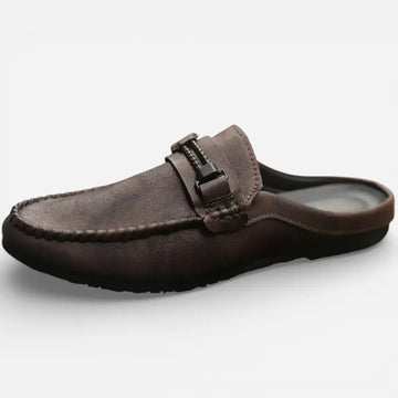Mocassins Ouverts Homme en Cuir Marron